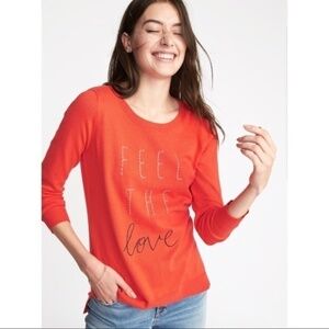 Valentines Feel Love Coral Long Sleeve Sweater
